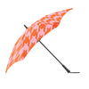 Orange and pink houndstooth patterned BLUNT umbrella on a white background