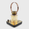 Vintage-style lantern with clear glass罩and metallic handle on a white background
