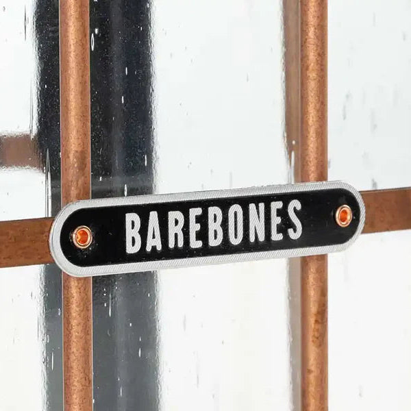 Barebones sign on a lantern